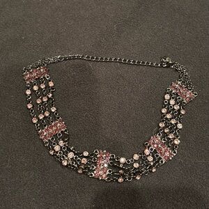 Chic Pink and Silver Chain Necklace